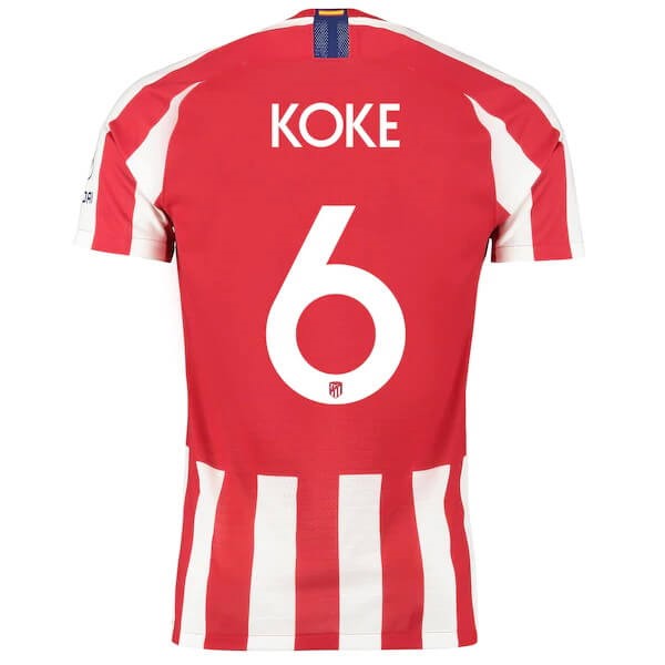 Tailandia Camiseta Atlético de Madrid NO.6 Koke 1ª Kit 2019 2020 Rojo